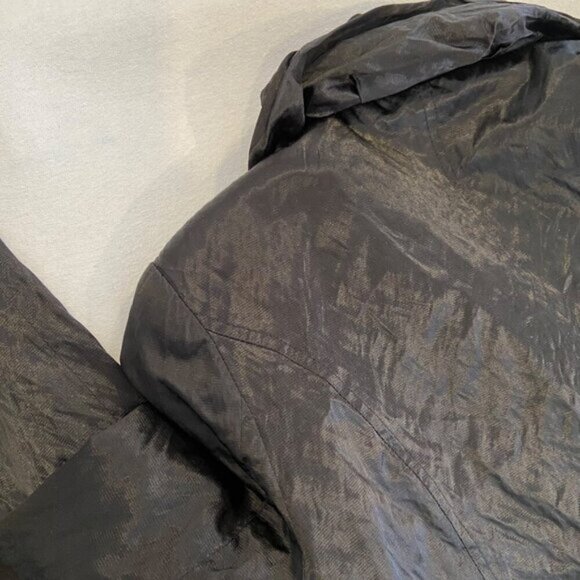Joseph Ribkoff Crinkled Black Jacket Hooded Collar Size 10 Canada - Picture 8 of 14